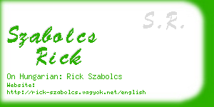 szabolcs rick business card